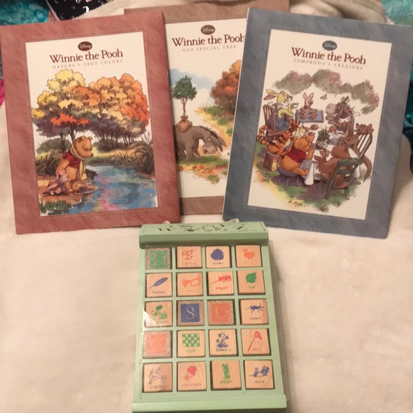 Disney Other - Winnie The Pooh Books & Blocks Set